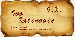 Ivo Kalinović vizit kartica